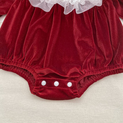 MyKids-USA® Autumn Lace Trim Baby Kids Girls Princess Long Sleeves Bodysuit