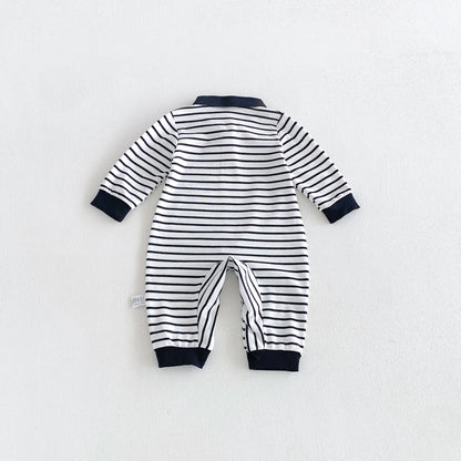 MyKids-USA® Autumn Arrival Baby Boys Long Sleeves Casual Turn-down Collar Rompers