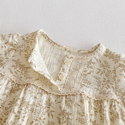 Summer Arrival Baby Girls Short Sleeves Vintage Floral Bodysuit, MyKids-USA®, Bodysuits, MyKids-USA -  -  -  -  -  -  - .