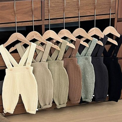 Autumn Arrival Baby Unisex Solid Color Sleeveless Knitted Strap Overalls, MyKids-USA®, Baby One-Pieces, MyKids-USA -  -  -  -  -  -  - 
