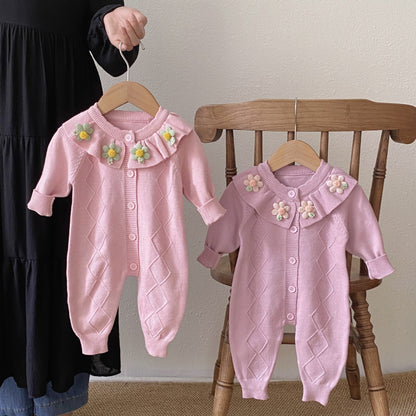 Autumn and Winter Arrival Baby Girls Long Sleeves Flowers Pattern Knitted Rompers, MyKids-USA®, Baby One-Pieces, MyKids-USA -  -  -  -  -  -  - .