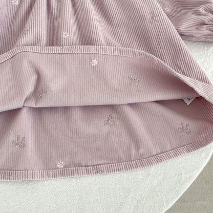 MyKids-USA® Autumn Embroidery Pattern Baby Kids Girls Princess Long Sleeves Dress