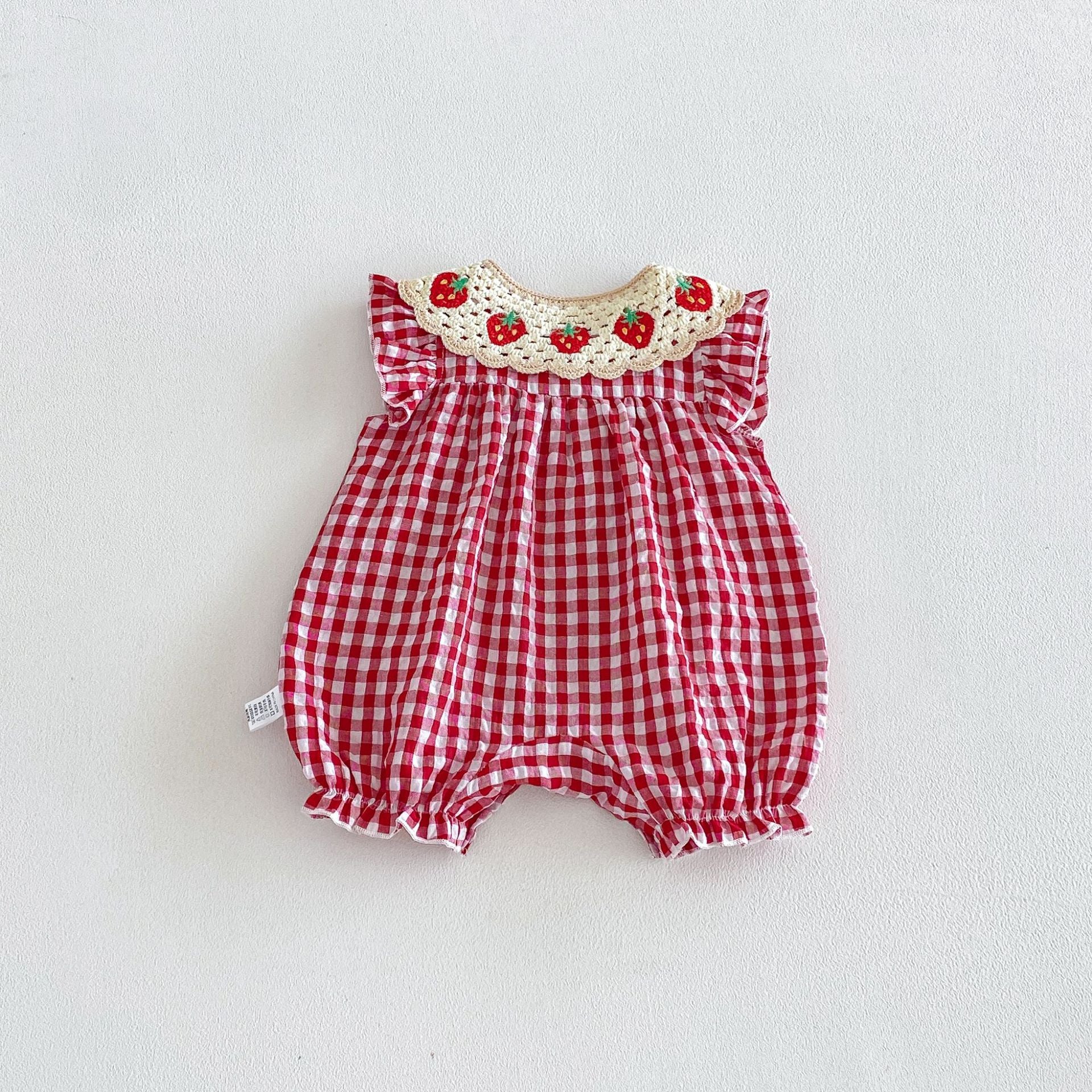Summer Arrival Baby Girls Fly Sleeves Plaid Pattern Rompers Bodysuits, MyKids-USA®, Baby & Children's One-Pieces, MyKids-USA -  -  -  -  -  -  - .