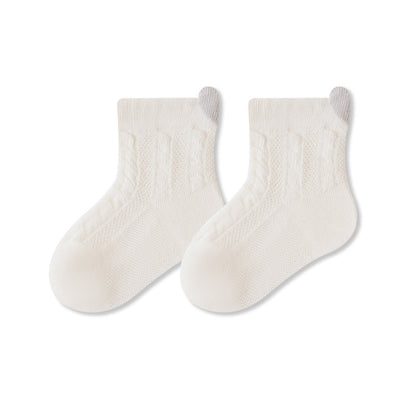Autumn and Spring Baby Unisex Breathable Hearts Pattern or Solid Color Socks, MyKids-USA®, Baby & Toddler Socks & Tights, MyKids-USA - Size/Age - XS (0-6M) - Color - White -  -  - TR2602031113-J.