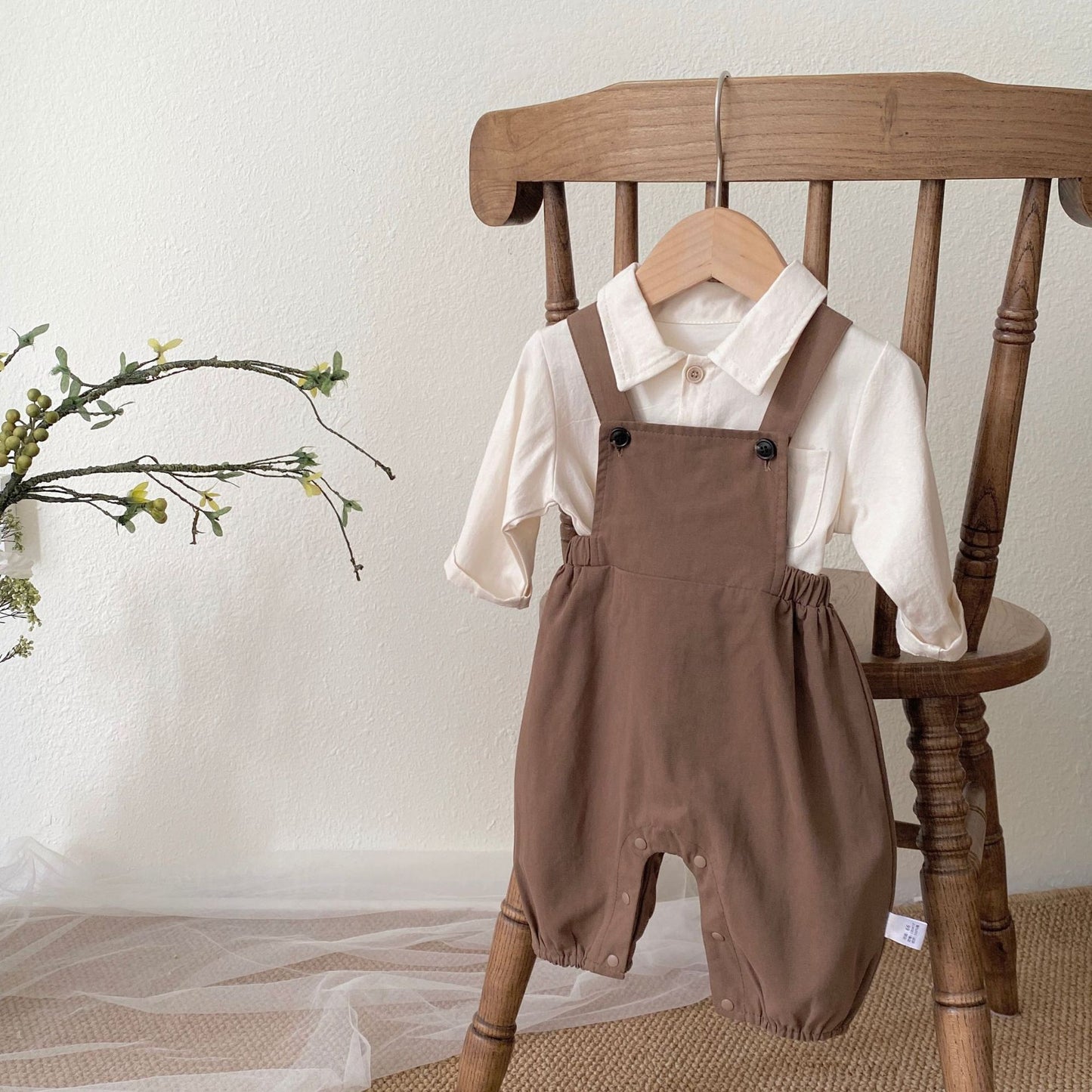 Spring and Autumn Baby Kids Single Breasted Long Sleeves Top and Sleeveless Onesies or Overalls Clothing Set, MyKids-USA®, Baby & Toddler Outfits, MyKids-USA -  -  -  -  -  -  - 