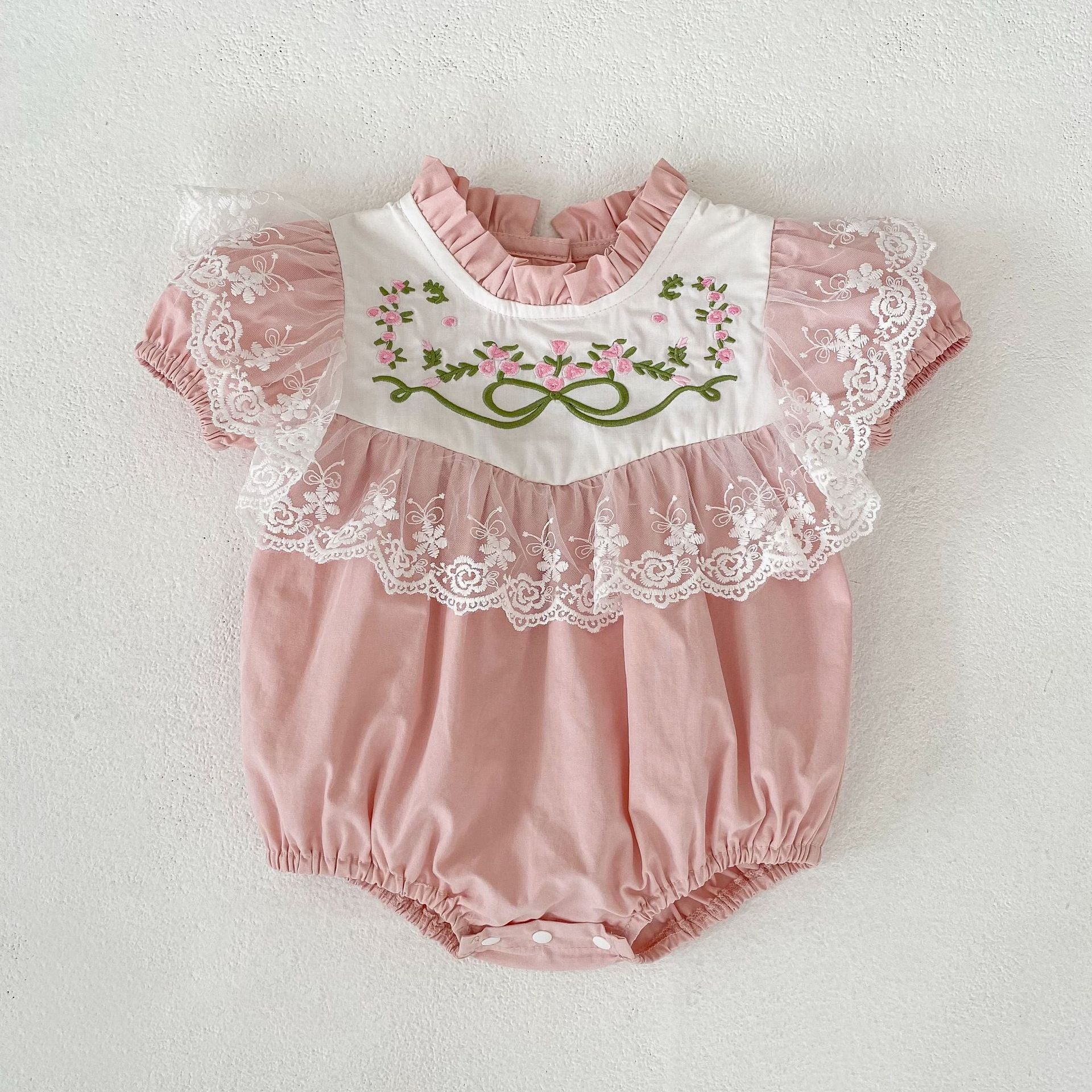 Arrival Summer Flowers Pattern Baby Kids Girls Onesies and Dress – Princess Sister Matching Set, MyKids-USA®, Baby & Children's Outfits, MyKids-USA - Size/Age - 66 (3-6M) - Color - Light Pink -  -  - TR2604052348-A.