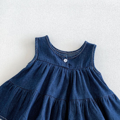 Design Summer Baby Kids Girls Sleeveless Butterfly-bows Pattern Denim Bodysuit, MyKids-USA®, Baby & Children's One-Pieces, MyKids-USA -  -  -  -  -  -  - .