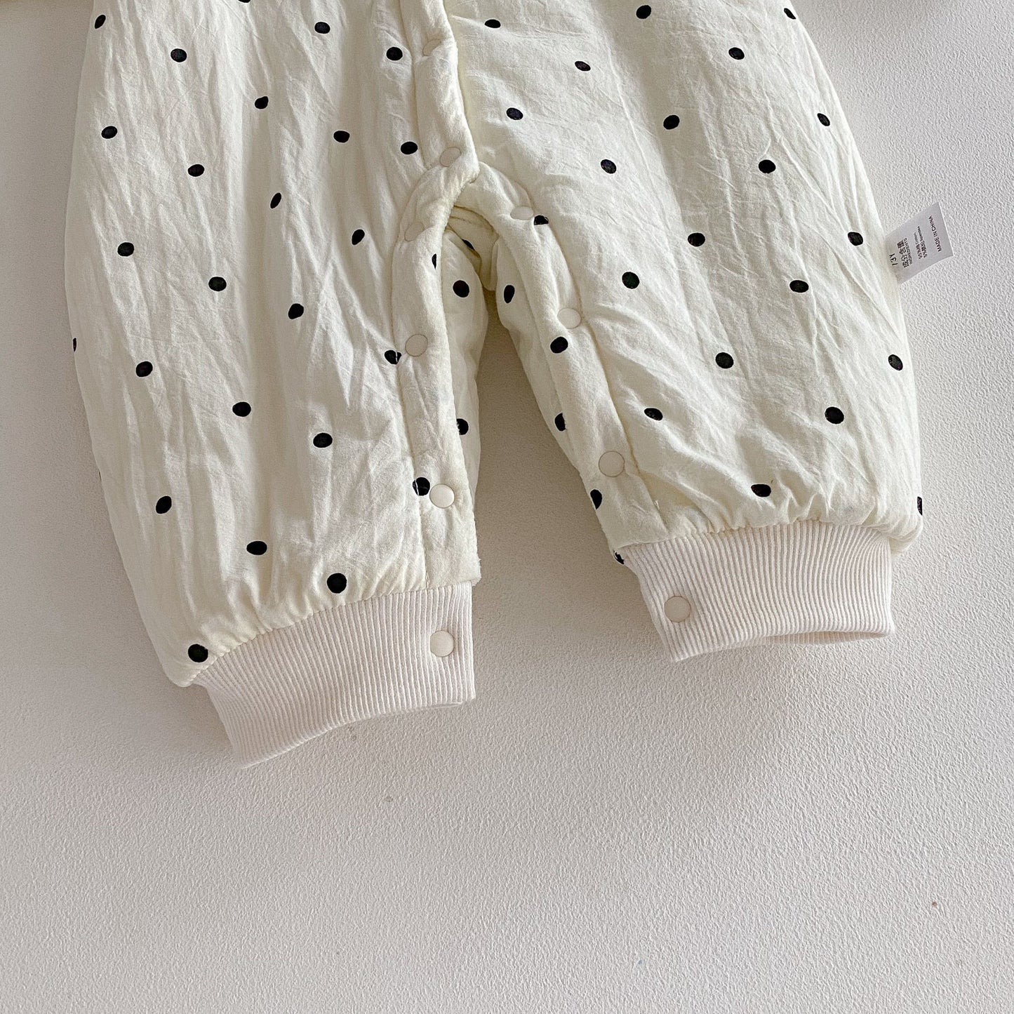 Winter Arrival Baby Girls Long Sleeves Dots Pattern Fleece-lined Warm Rompers, MyKids-USA®, Baby One-Pieces, MyKids-USA -  -  -  -  -  -  - 