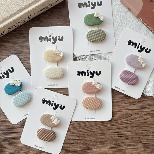 Cute Plaid Pattern Cloth Hair Clips, MyKids-USA®, Hair Pins, Claws & Clips, MyKids-USA -  -  -  -  -  -  - .