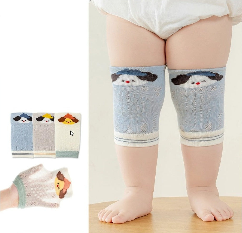 Spring and Summer Baby Boys and Girls Breathable Cartoon Knee Sleeves Set
