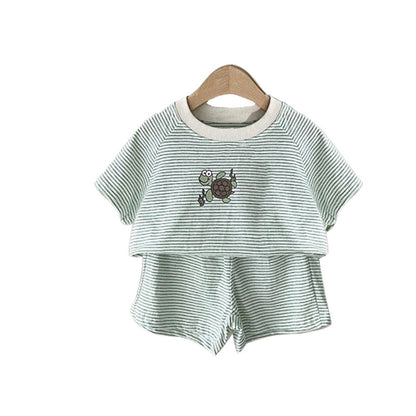 MyKids-USA® Arrival Summer Baby Kids Short Sleeves Striped T-shirt and Shorts Clothing Set