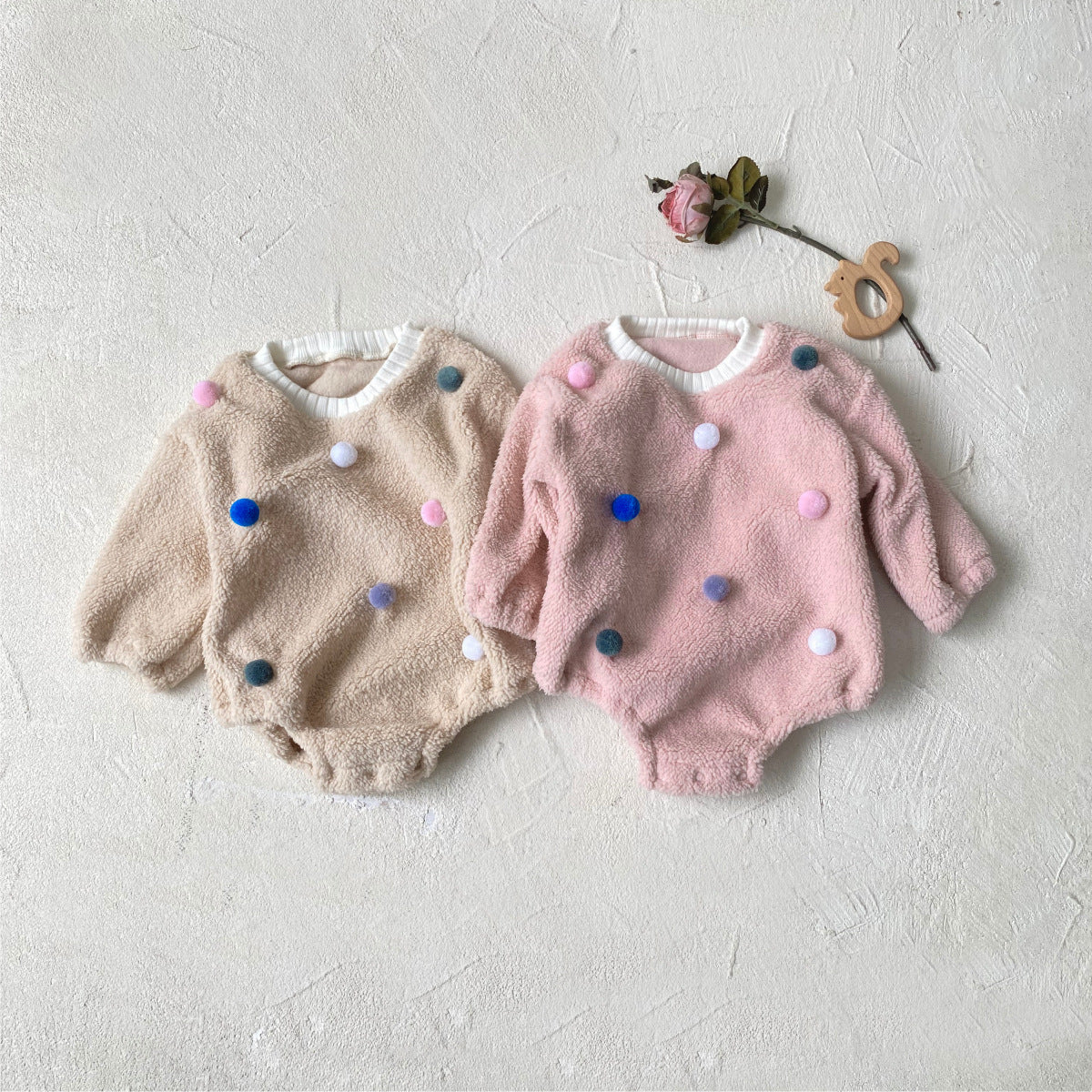 Winter and Spring Arrival Baby Unisex Fluffy Long Sleeves Colorful Balls Pattern Bodysuit, MyKids-USA®, Baby One-Pieces, MyKids-USA -  -  -  -  -  -  - .