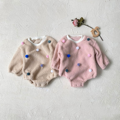 Winter and Spring Arrival Baby Unisex Fluffy Long Sleeves Colorful Balls Pattern Bodysuit, MyKids-USA®, Baby One-Pieces, MyKids-USA -  -  -  -  -  -  - .