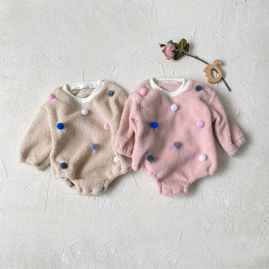 Winter and Spring Arrival Baby Unisex Fluffy Long Sleeves Colorful Balls Pattern Bodysuit, MyKids-USA®, Baby One-Pieces, MyKids-USA -  -  -  -  -  -  - .