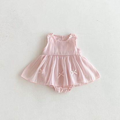 Summer Arrival Baby Girls Sleeveless Solid Color Cute Dress