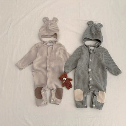 Arrival Winter and Autumn Baby Unisex Color Patchwork Long Sleeves Single Breasted Rompers with Hat, MyKids-USA®, Bodysuits, MyKids-USA -  -  -  -  -  -  - .