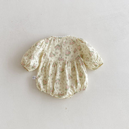 Spring and Autumn Arrival Baby Girls Long Sleeves Cute Floral Bodysuit