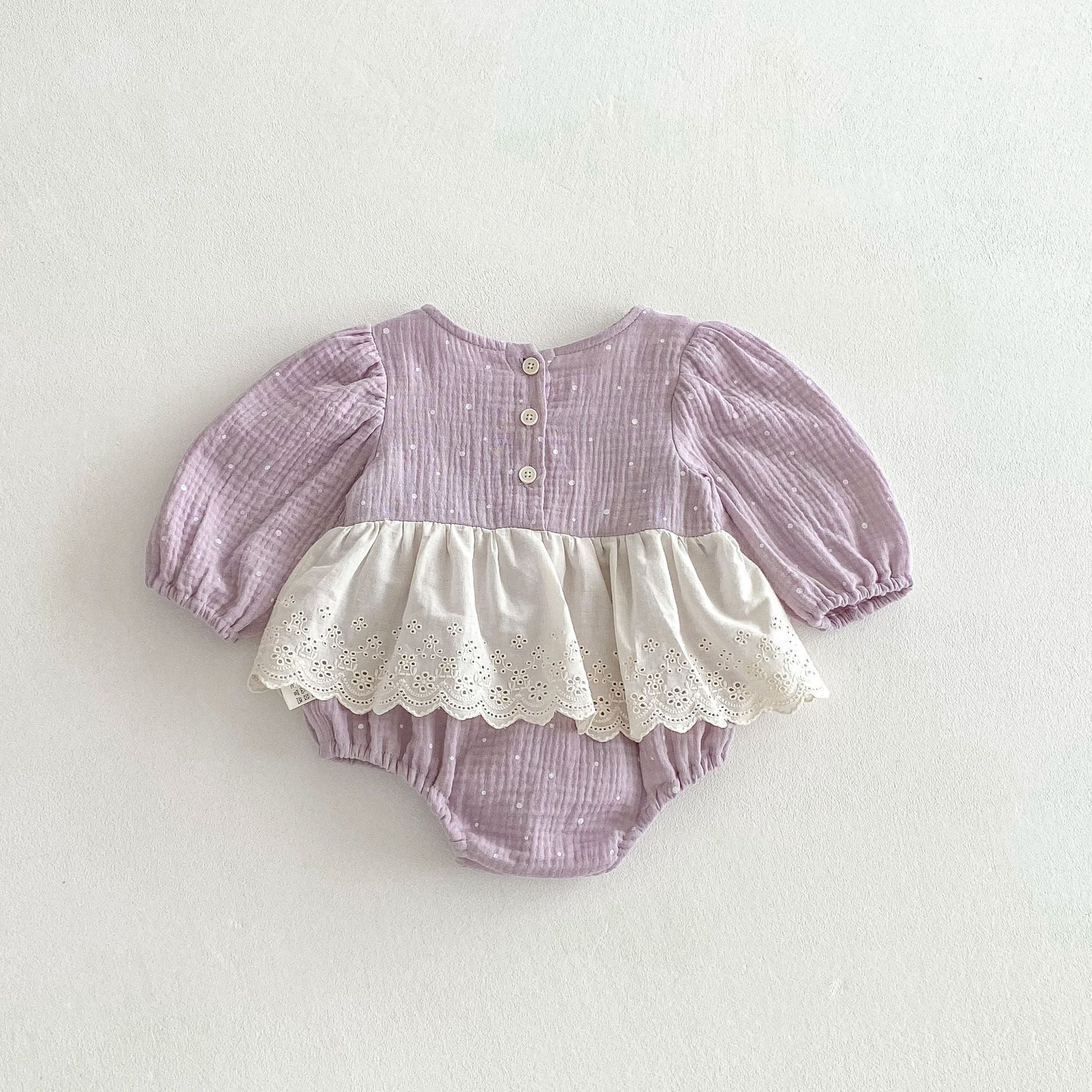 Autumn Arrival Baby Girls Long Sleeves Floral and Dots Pattern Color Patchwork Onesies, MyKids-USA®, Baby One-Pieces, MyKids-USA -  -  -  -  -  -  - 