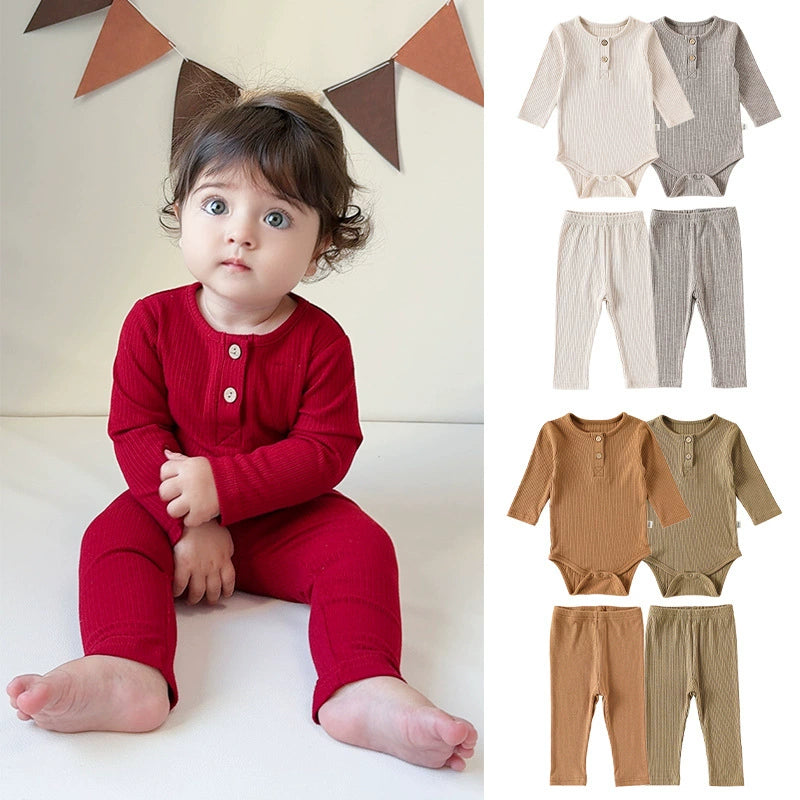 Autumn Arrival Baby Unisex Long Sleeves Casual Plain Crew Neck Onesies and Pants Clothing Sets, MyKids-USA®, Baby & Toddler Outfits, MyKids-USA -  -  -  -  -  -  - 