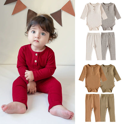 Autumn Arrival Baby Unisex Long Sleeves Casual Plain Crew Neck Onesies and Pants Clothing Sets, MyKids-USA®, Baby & Toddler Outfits, MyKids-USA -  -  -  -  -  -  - 