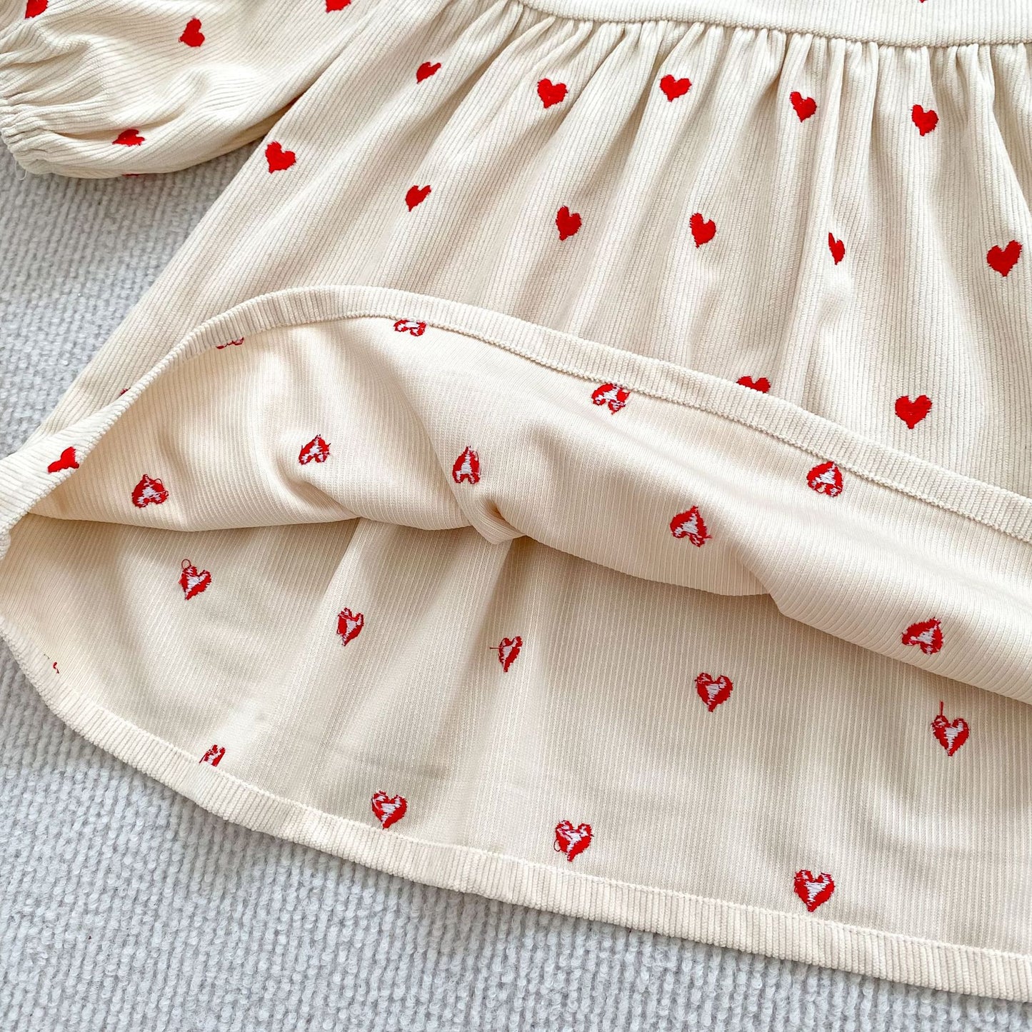 MyKids-USA® Autumn Arrival Baby Kids Girls Long Sleeves Cute Hearts Printed Dress