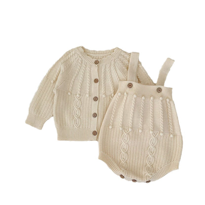 Handmade Knitted Cardigan With Onesies Sets, MyKids-USA®, Baby One-Pieces, MyKids-USA -  -  -  -  -  -  - 