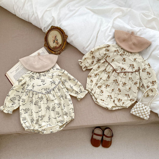 Autumn Floral Pattern Fashion Triangle Onesies