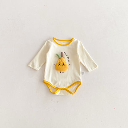 Spring Arrival Baby Unisex Long Sleeves Cartoon Pattern Bodysuit