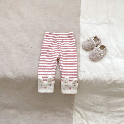 Winter Baby Kids Girls Long Sleeves Cartoon Pattern Fluffy Hoodies and Striped Pants Clothing Set, MyKids-USA®, Baby & Toddler Outfits, MyKids-USA -  -  -  -  -  -  - 