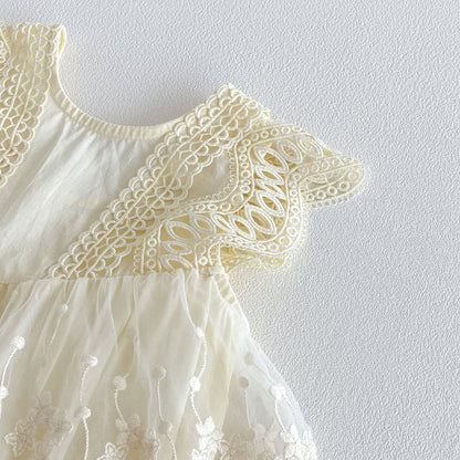 Design Summer Baby Kids Girls Sleeveless Lace Trim Bodysuit