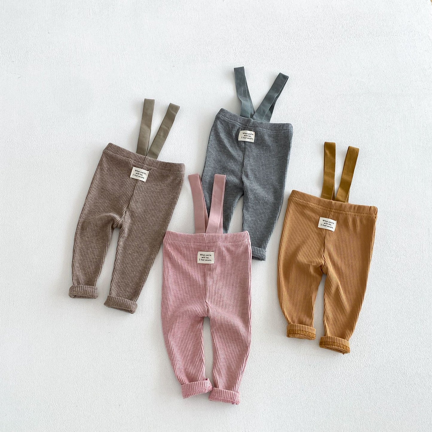 MyKids-USA® Autumn Arrival Baby Sleeveless Solid Color Overalls