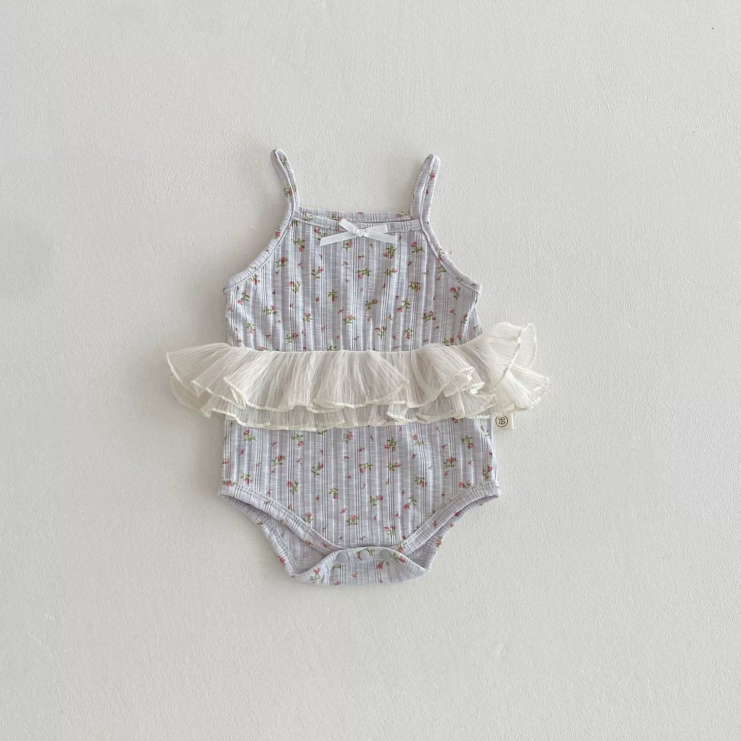 Summer Arrival Baby Girls Color Patchwork Flowers Pattern Sleeveless Onesies, MyKids-USA®, Baby One-Pieces, MyKids-USA - Size/Age - 66 (3-6M) - Color - Grey -  -  - TR2506121950-A