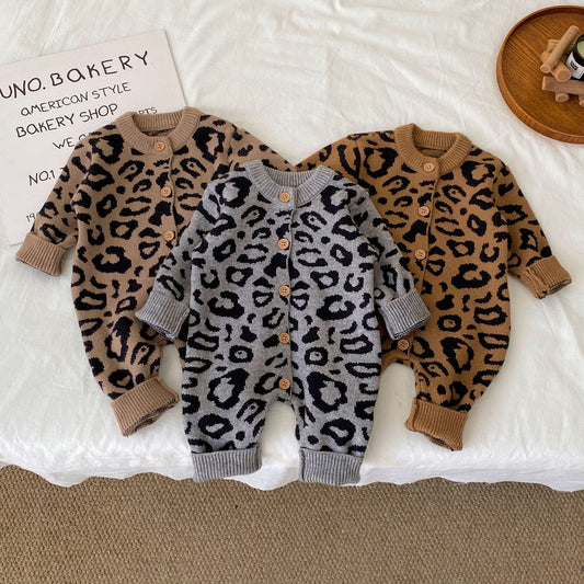 Winter Arrival Baby Unisex Long Sleeves Thick Leopard Pattern Rompers, MyKids-USA®, Baby One-Pieces, MyKids-USA -  -  -  -  -  -  - 