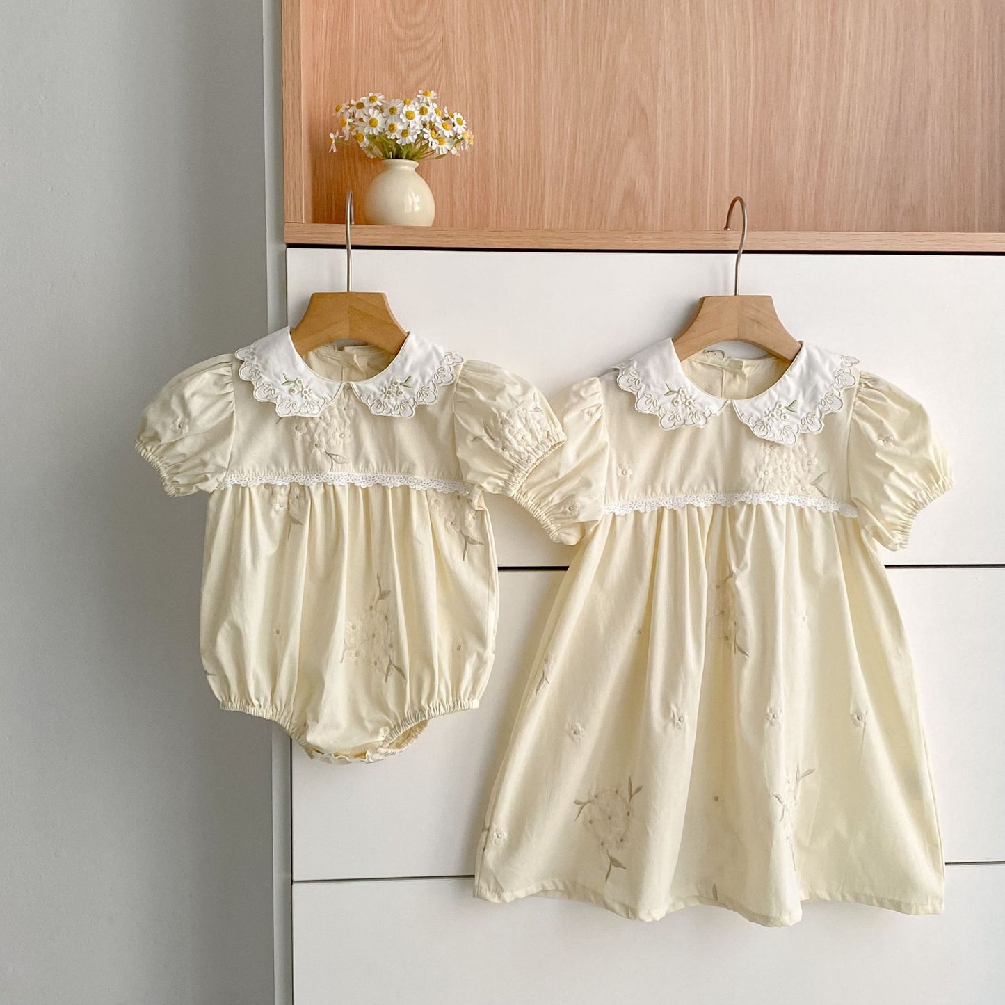 Arrival Summer Flowers Pattern Embroidered Baby Kids Girls Onesies and Dress – Princess Sister Matching Set, MyKids-USA®, Baby & Children's Outfits, MyKids-USA -  -  -  -  -  -  - .