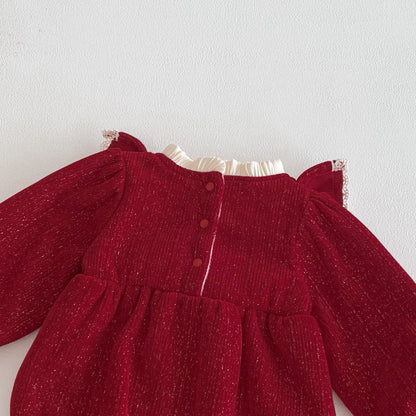 Autumn and Winter Arrival Baby Girls Long Sleeves Butterfly-bow Decorated Bodysuit, MyKids-USA®, Baby One-Pieces, MyKids-USA -  -  -  -  -  -  - .