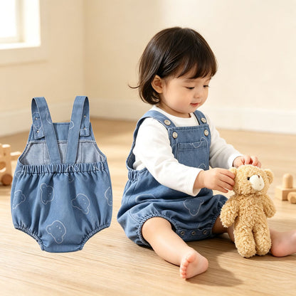 MyKids-USA® Autumn Arrival Baby Sleeveless Denim Overalls
