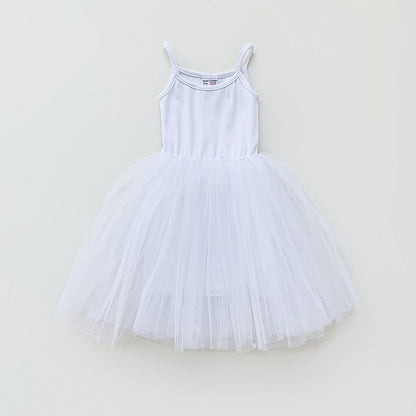 Summer Baby Kids Girls Sleeveless Plain Tulle Patchwork Strap Dress, MyKids-USA®, Baby & Children's Dresses, MyKids-USA - Size/Age - 80 (9-12M) - Color - White -  -  - TR2605152315-H.