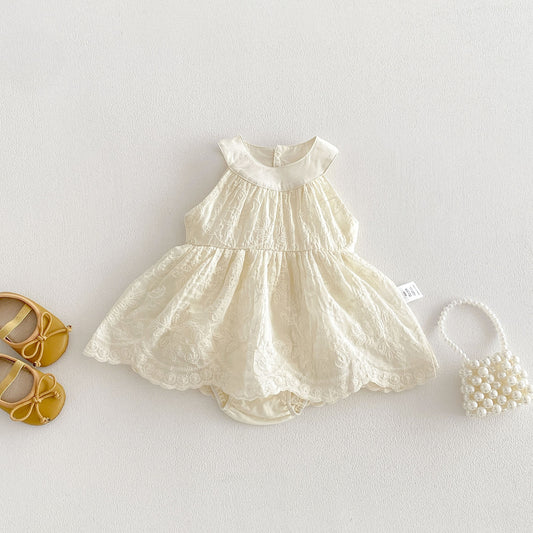 Summer Arrival Baby Girls Sleeveless Flowers Pattern Embroidery Bodysuit, MyKids-USA®, Baby One-Pieces, MyKids-USA -  -  -  -  -  -  - .