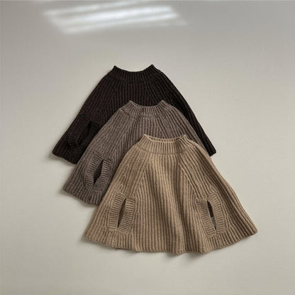 Autumn and Winter Baby Kids Unisex Solid Color Knitted Cape Popular Shawl, MyKids-USA®, Capes, MyKids-USA -  -  -  -  -  -  - .