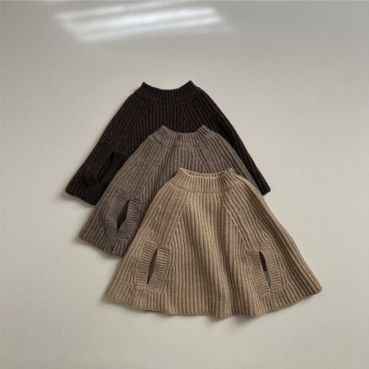 Autumn and Winter Baby Kids Unisex Solid Color Knitted Cape Popular Shawl, MyKids-USA®, Capes, MyKids-USA -  -  -  -  -  -  - .
