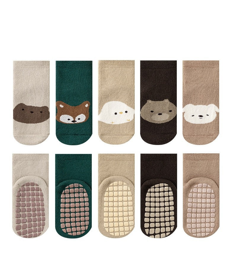 Autumn and Winter Baby Unisex Breathable Cartoon Pattern Warm Socks Set