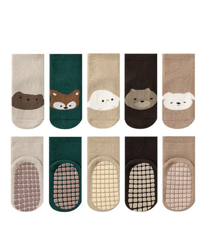 Autumn and Winter Baby Unisex Breathable Cartoon Pattern Warm Socks Set