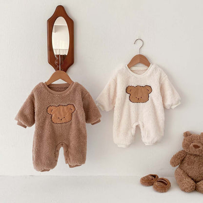 Winter Arrival Baby Unisex Long Sleeves Cute Teddy Bear Pattern Fluffy Rompers, MyKids-USA®, Baby One-Pieces, MyKids-USA -  -  -  -  -  -  - 