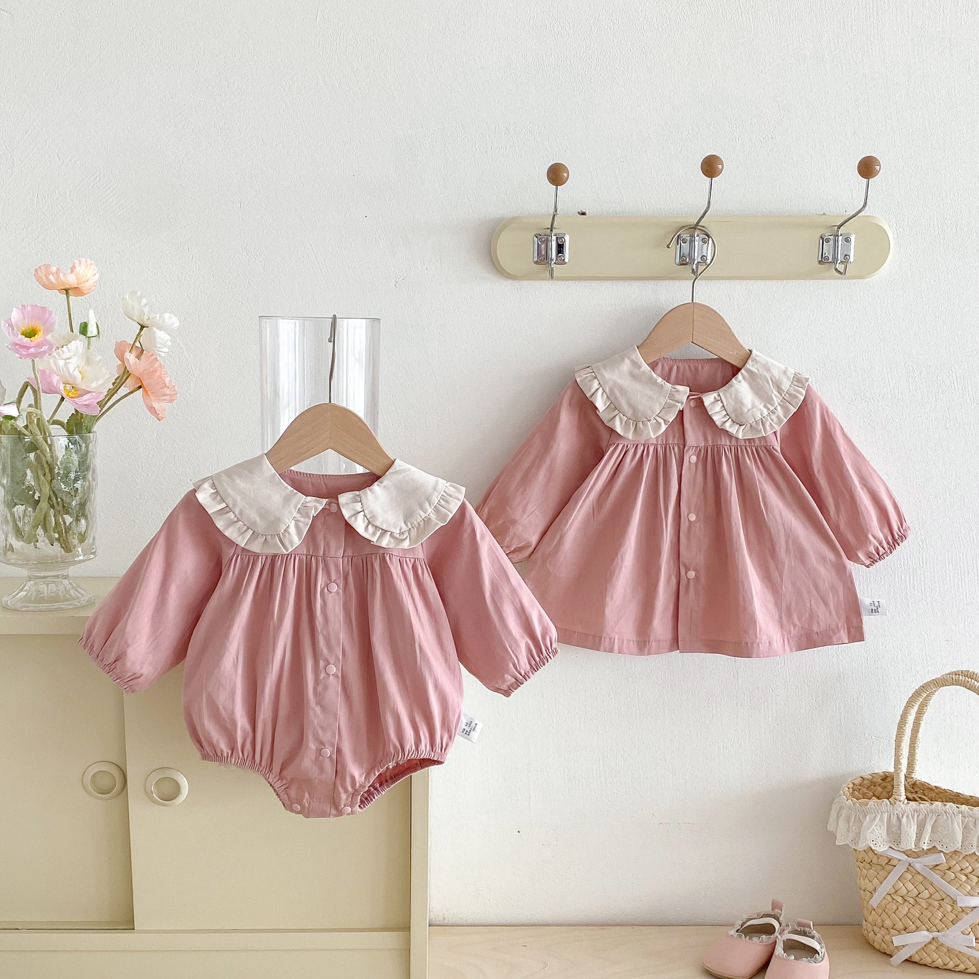 Autumn Arrival Baby Girls Color Patchwork Long-sleeved Onesies and Dress – Princess Sister Matching Set, MyKids-USA®, Baby & Toddler Dresses, MyKids-USA -  -  -  -  -  -  - 