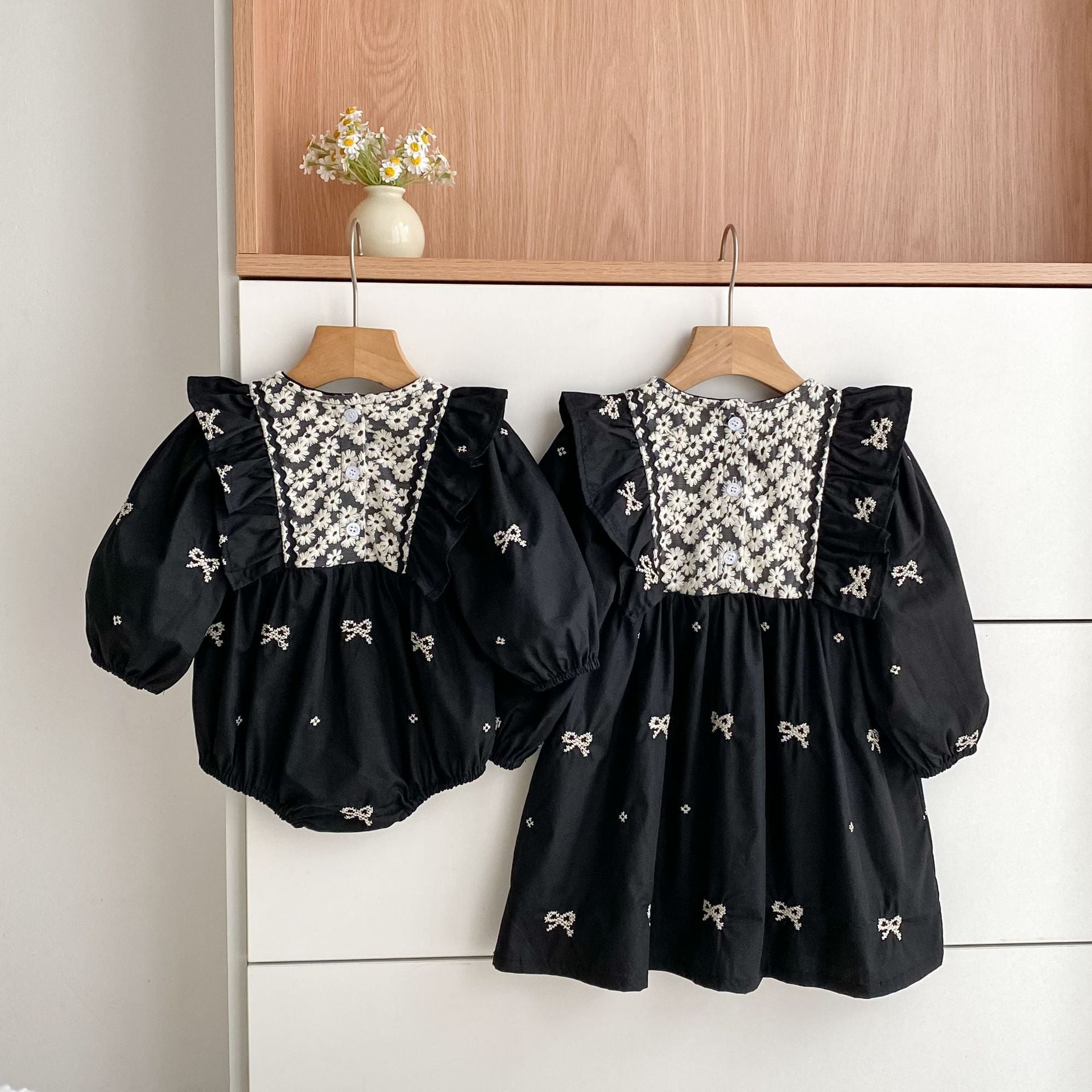 Autumn Arrival Baby Girls Color Patchwork Flowers and Butterfly-bows Pattern Long-sleeved Onesies and Dress – Princess Sister Matching Set, MyKids-USA®, Baby & Toddler Outfits, MyKids-USA -  -  -  -  -  -  - 