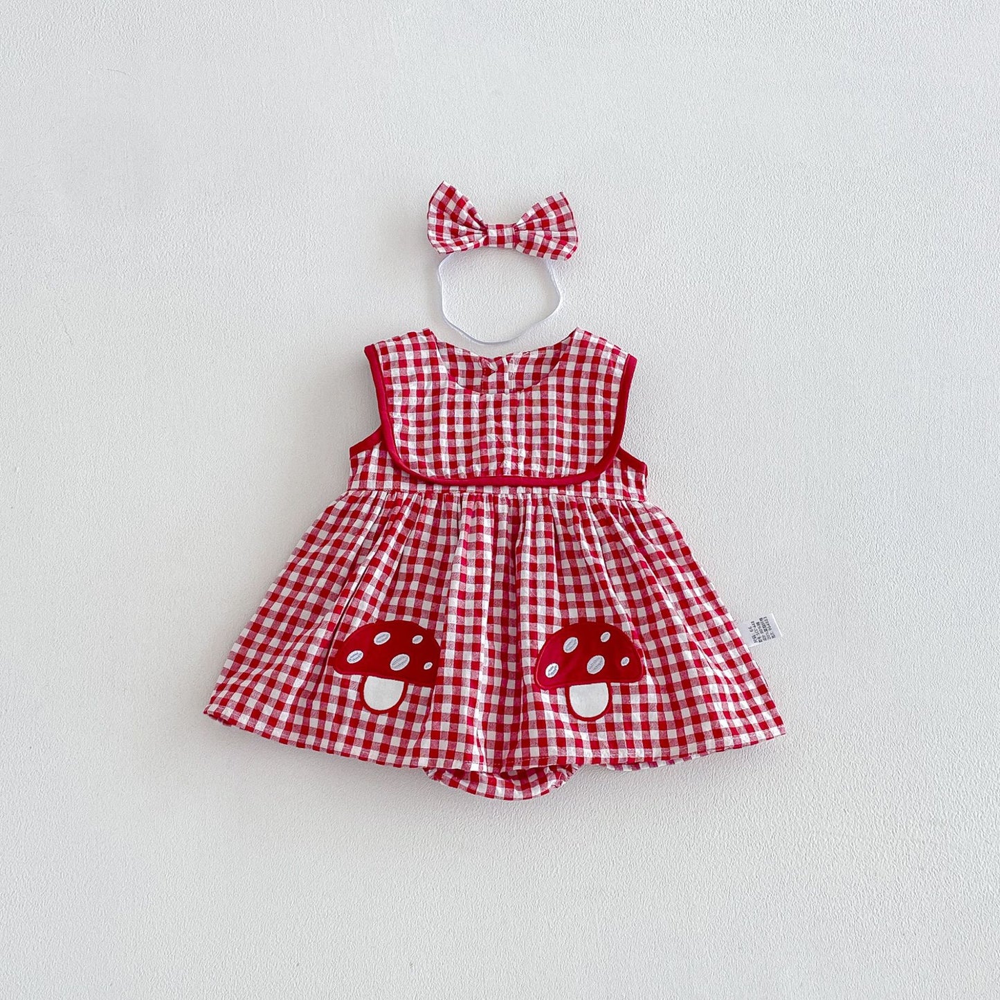 Design Summer Baby Kids Girls Sleeveless Plaid Bodysuit Dress