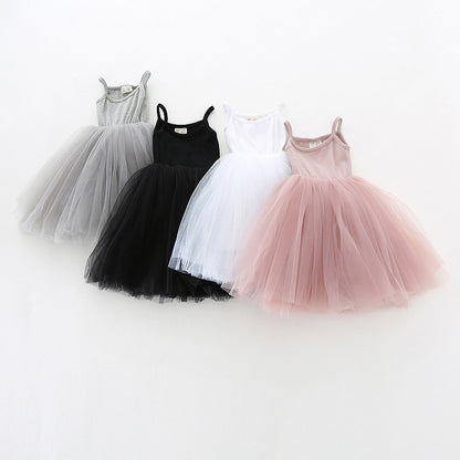 Summer Baby Kids Girls Sleeveless Plain Tulle Patchwork Strap Dress, MyKids-USA®, Baby & Children's Dresses, MyKids-USA -  -  -  -  -  -  - .