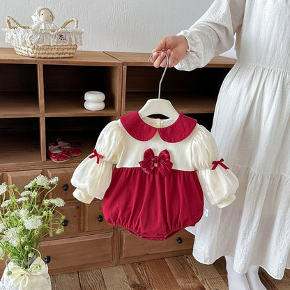 MyKids-USA® Autumn Arrival Baby Girls Long Sleeves Color Patchwork Bodysuit