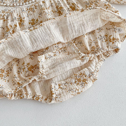 Autumn Arrival Baby Girls Long Sleeves Floral Pattern Vintage Onesies, MyKids-USA®, Baby & Toddler Dresses, MyKids-USA -  -  -  -  -  -  - 