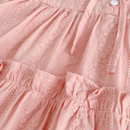 Design Autumn Floral Pattern Baby Kids Girls Bow-Tied Collar Onesies and Dress – Princess Sister Matching Set